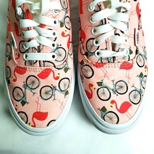 Vans Rare Flamingo Bicycle Lace Up Sneakers Pink